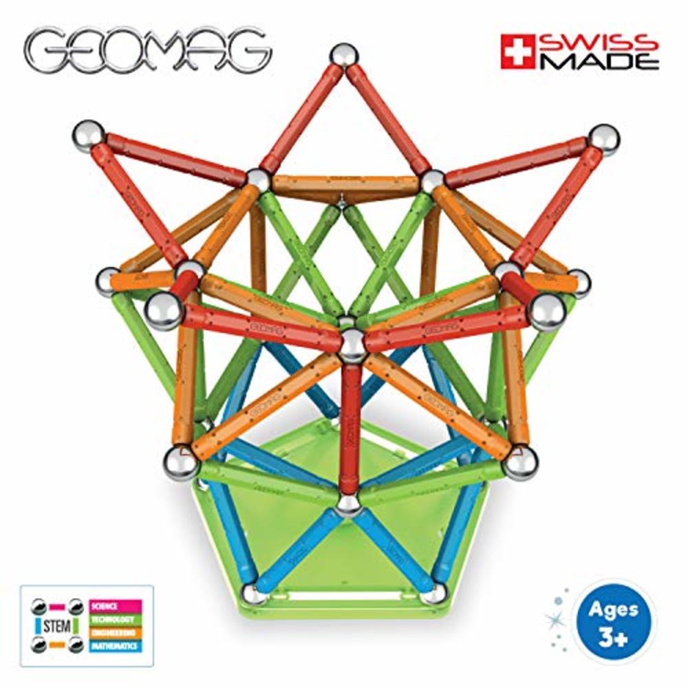 GEOMAG Magnetic Sticks and Balls Building Set | 127 Piece | Magnet Toys for STEM | Creative, Educational Construction Play | Swi