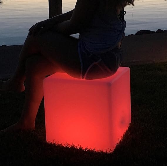 Main Access 16 Inch Block Seat Pool Spa Weatherproof Color Changing LED Cube