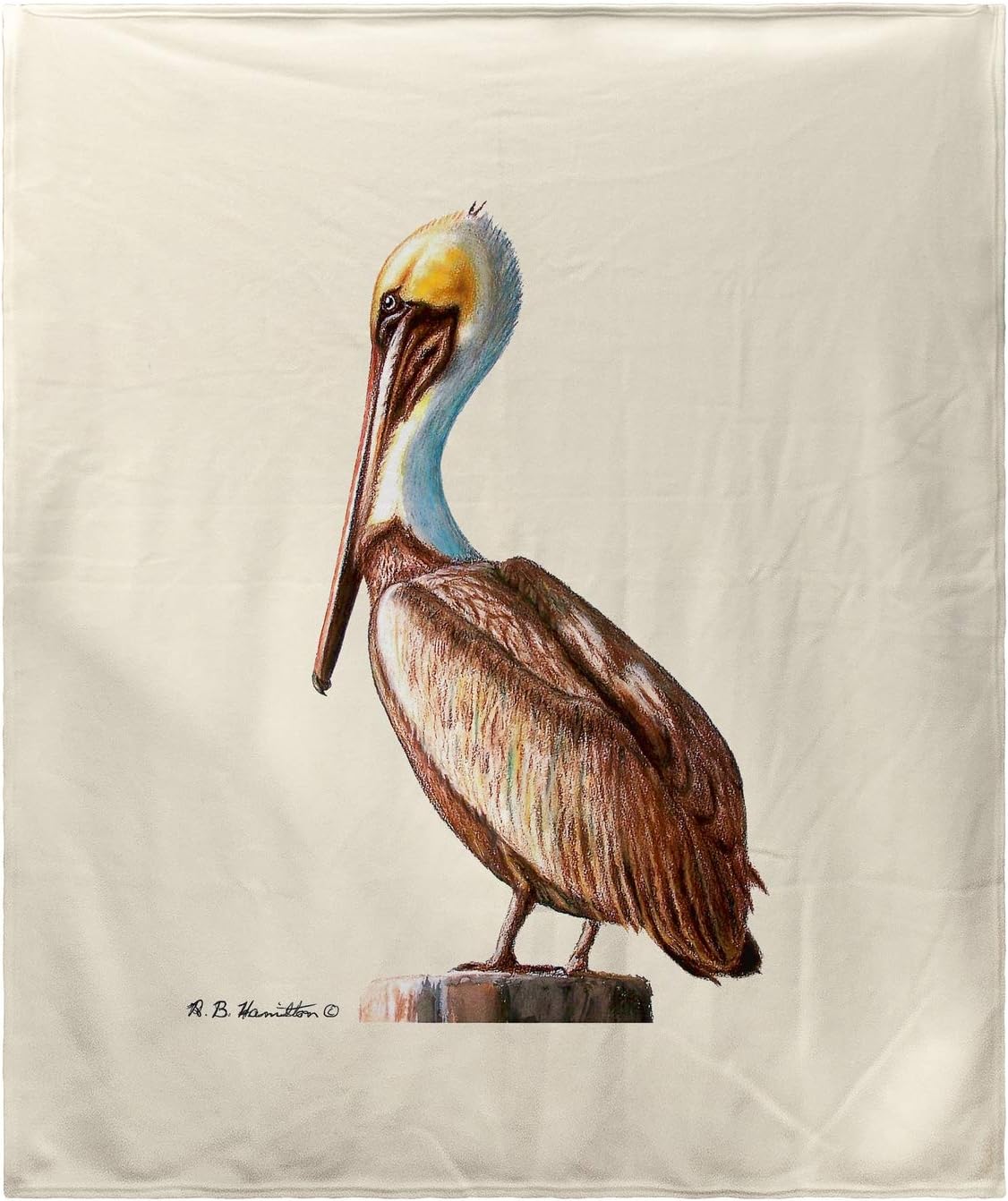 Betsy Drake Pelican Fleece Throw