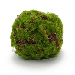 Melrose Plastic Set Of 4 Moss Ball With Green And Brown Finish