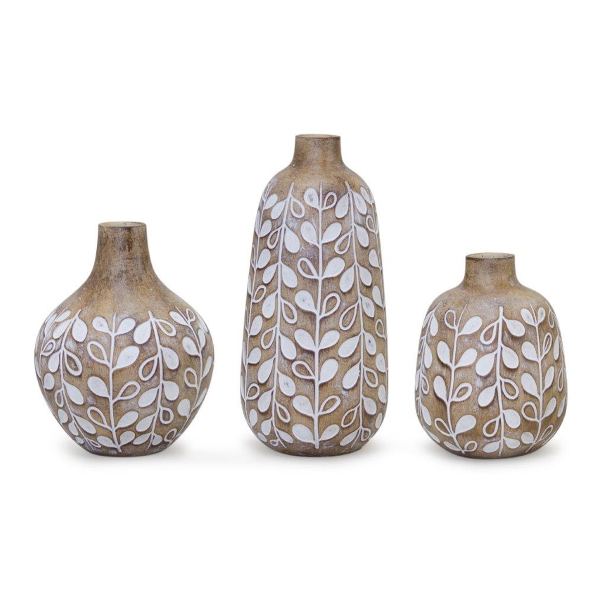Melrose International Vase (Set of 3) 5.25"H, 6"H, 8.75"H Resin