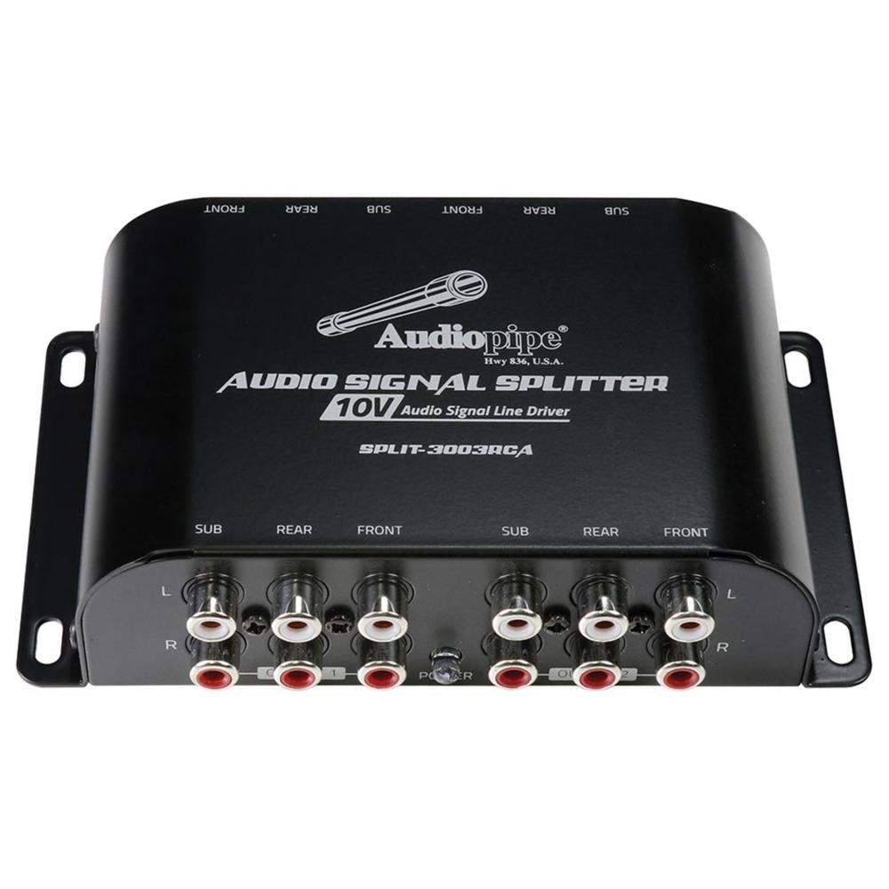 Audiopipe Multi-Audio Amplifier 3 RCA outputs w/bulit in 10V line driver