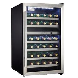 Danby 38 Bottle Wine Cooler, Stainless Steel Door Trim, Reversible Door, Light - Black/Stainless