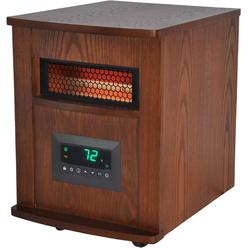 Lifesmart Life Smart Lifesmart 6 Element Quartz W/Wood Cabinet And Remote Large Room Infrared Heater, Brown