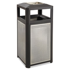 Safco Ashtray-Top Evos Series Steel Waste Container, 15gal, Black