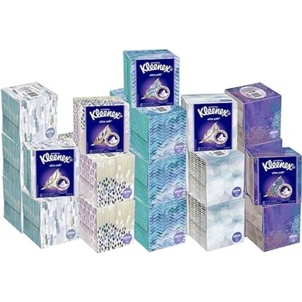 Kleenex Ultra Soft Tissues - 3 Ply - 8.25" x 8.40" - White - Soft, Strong - For Home, Office, School - 65 Per Box - 27 / Carton