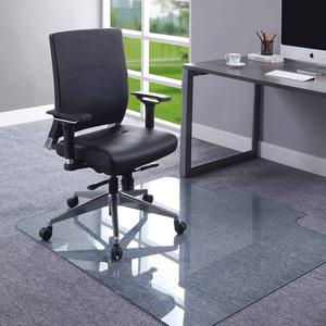 Lorell Glass Chairmat with Lip - Hardwood Floor Carpet