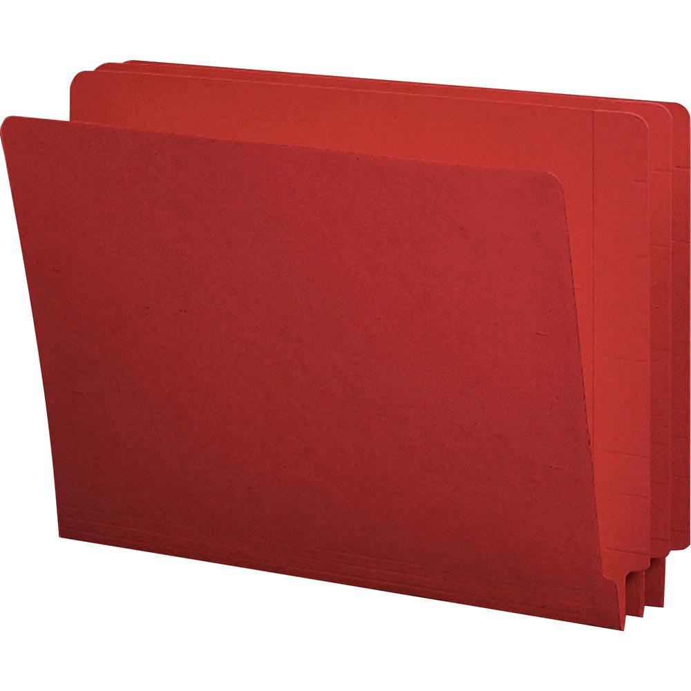 Smead End Tab File Folder, Shelf-Master Reinforced Straight-Cut Tab, Letter Size, Red, 100 per Box (25710)