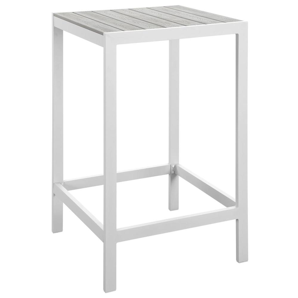 Modway Maine Outdoor Patio Bar Table EEI-1511-WHI-LGR