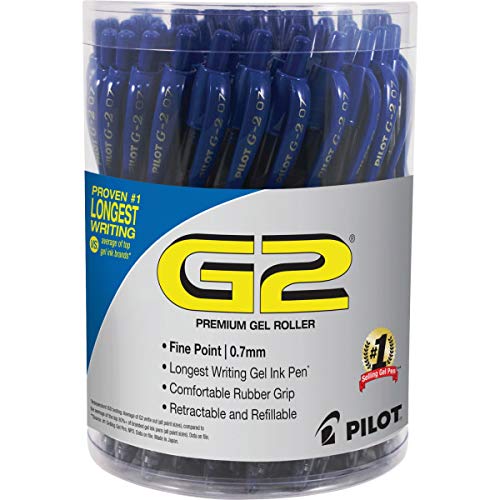 Pilot Automotive Pilot G2 Premium Retractable Gel Ink Pens, Fine/Medium Point, 0.7 mm, Gray/Silver Barrel, Blue Ink, Pack Of 36 Pens