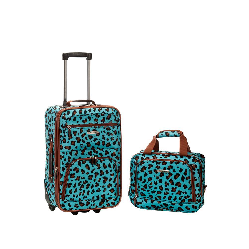 Rockland 2 Pc Blueleopard Luggage Set, Blueleopard