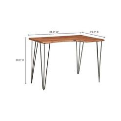 Moe's Home Collection Moes Home Collection IK-1028-24 30 x 44 x 24 in. Luka Live Natural Base & Black Powder Coated Edge Desk
