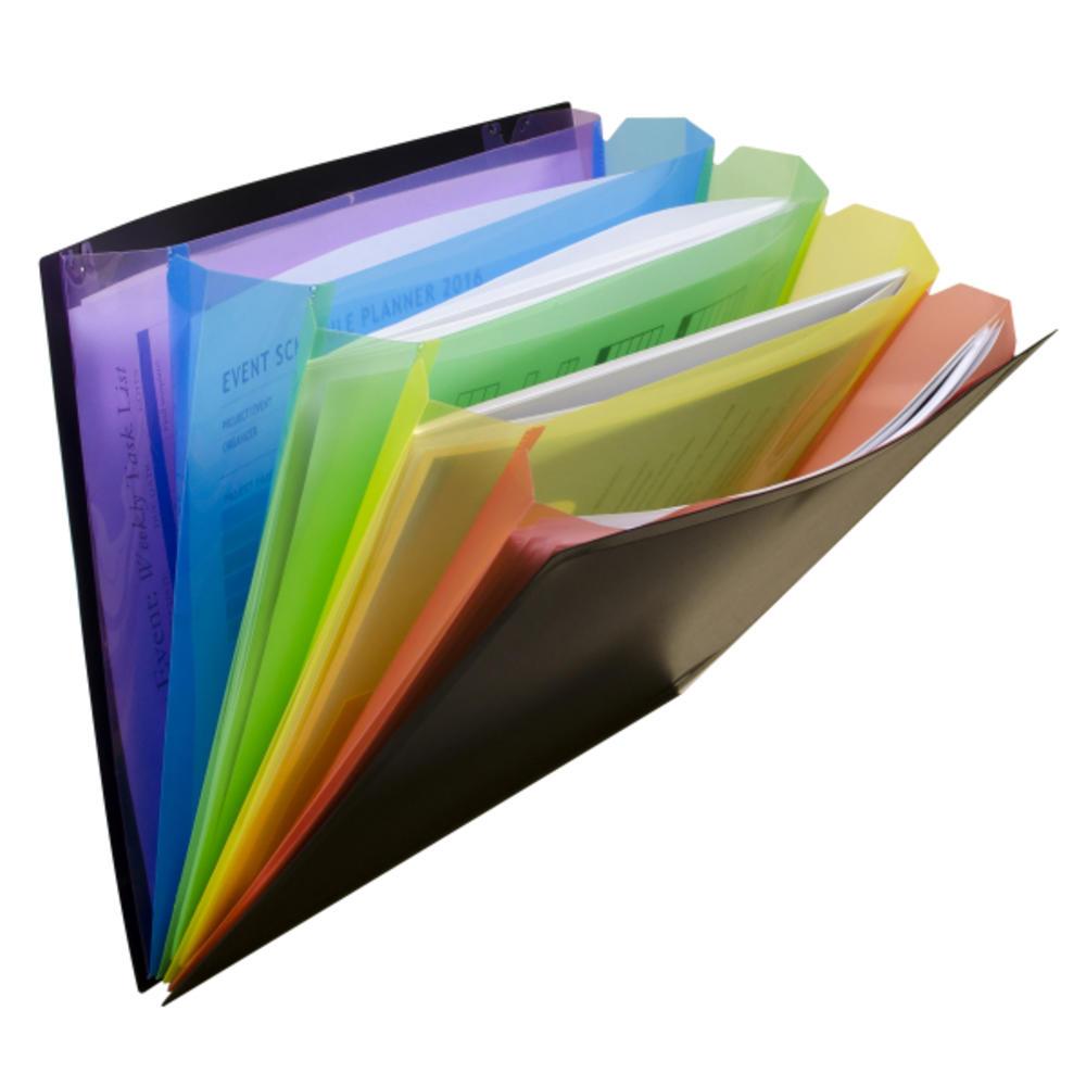 C-Line Rainbow Document Sorter, Letter Size, Black/Multicolor, 1/EA, 59011