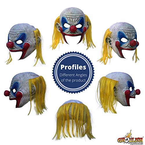 Ghoulish Productions Ghoulish Adult Deluxe Clooney Clown Chinless Horror Mask Halloween Costume Accessory