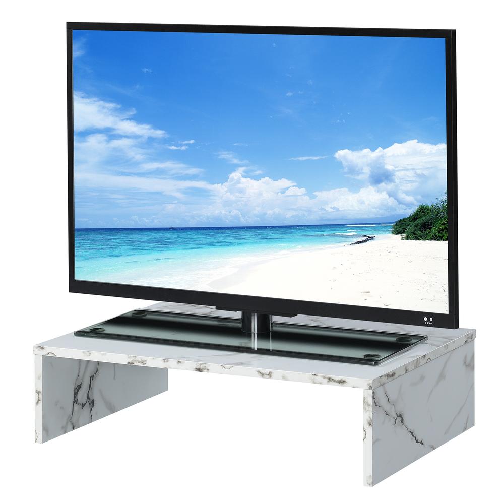 Convenience Concepts Designs2Go Small TV/Monitor Riser White Faux Marble