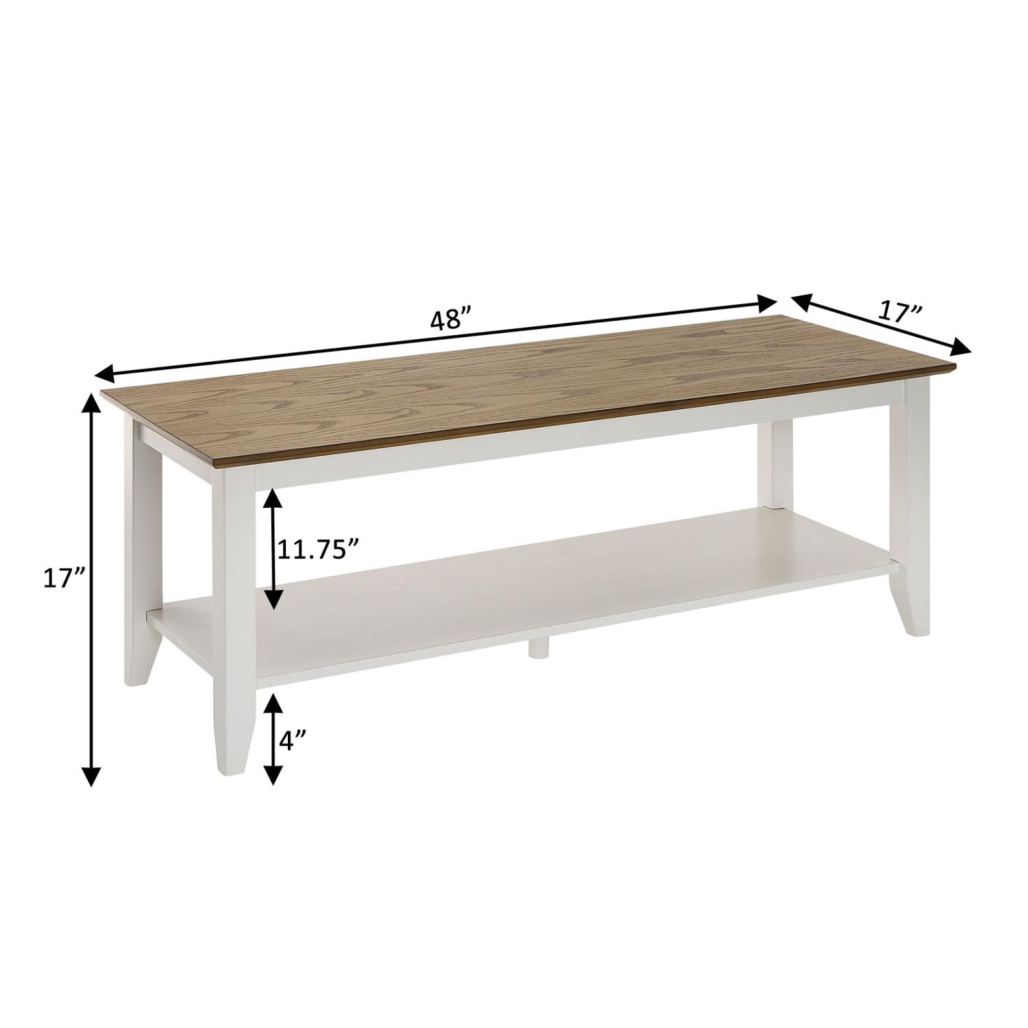 Convenience Concepts American Heritage Coffee Table with Shelf