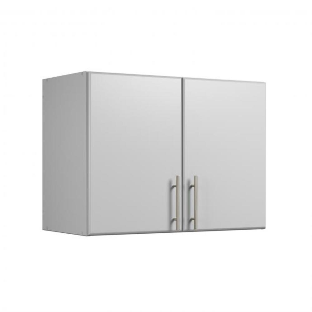 Prepac Elite 32 inch Stackable Wall Cabinet, Light Gray