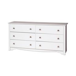 Prepac Monterey 6-Drawer Dresser, White