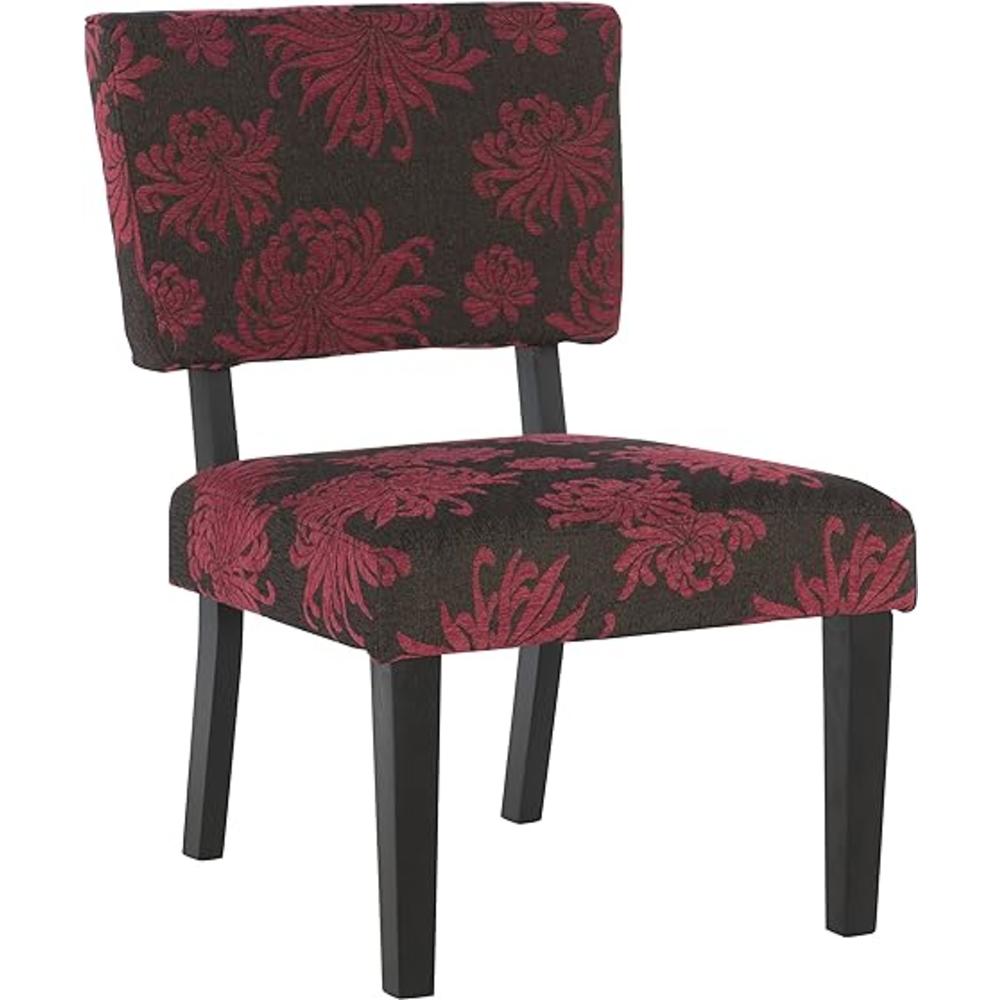 Linon Taylor Accent Chair - Red, Gray, Black Flower