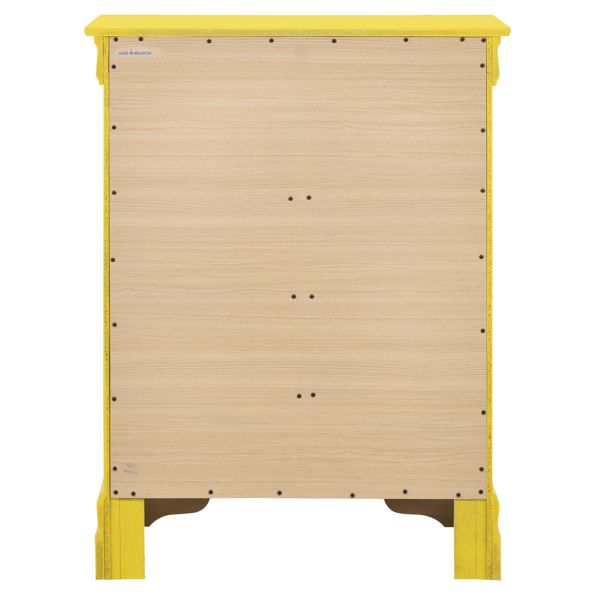 Passion Furniture Louis Phillipe Yellow 4 Drawer Chest of Drawers (41 in L. X 16 in W. X 41 in H.)