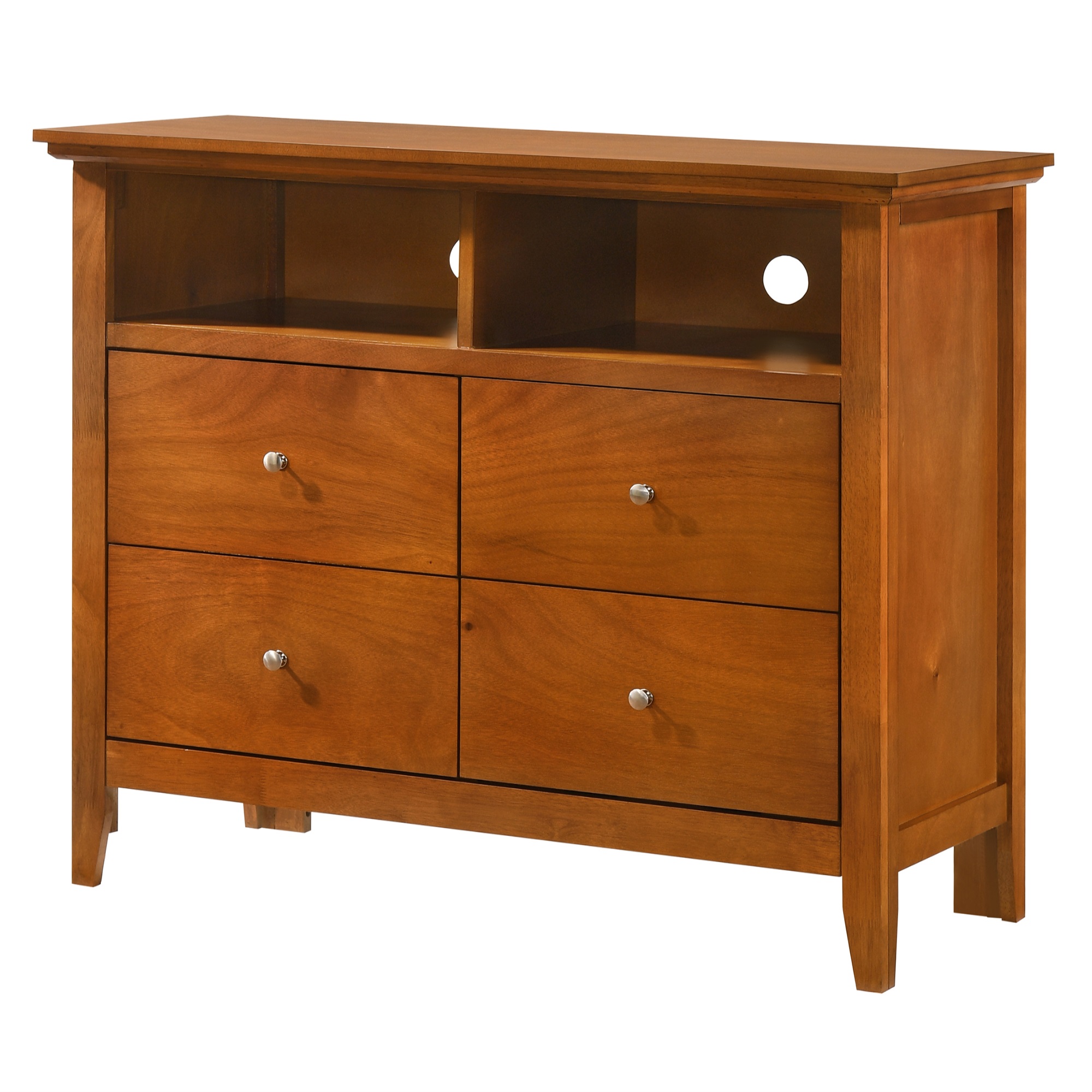 Passion Furniture Hammond Oak 4 Drawer Chest of Drawers (42 in L. X 18 in W. X 36 in H.)