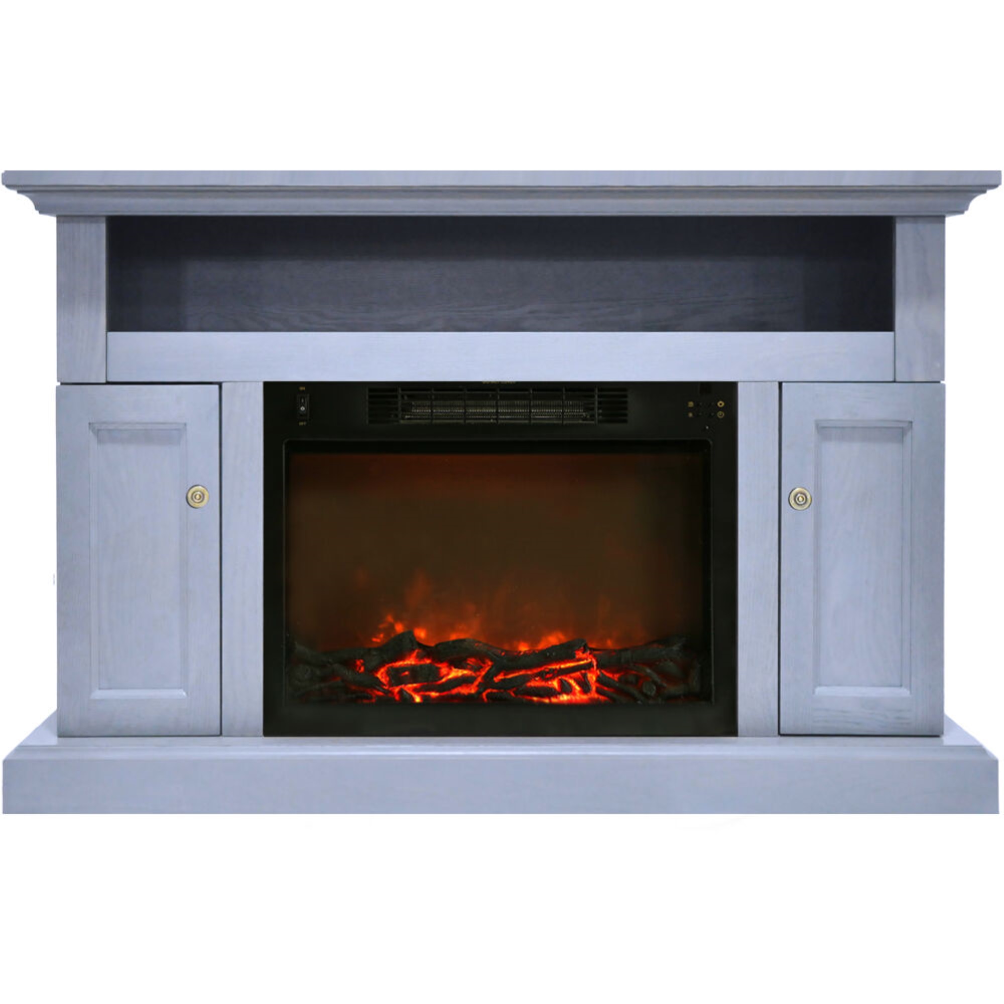 CAMFPM 47.2"x15.7"x30.7" Sorrento Fireplace Mantel with Log Insert - Slate Blue