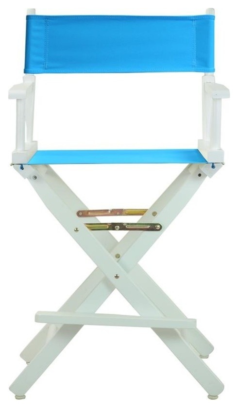 Casual Home 24" Director's Chair White Frame-Turquoise Canvas