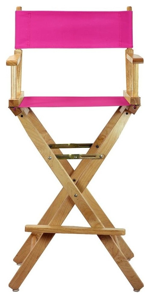 Casual Home 30" Director's Chair Natural Frame-Magenta Canvas