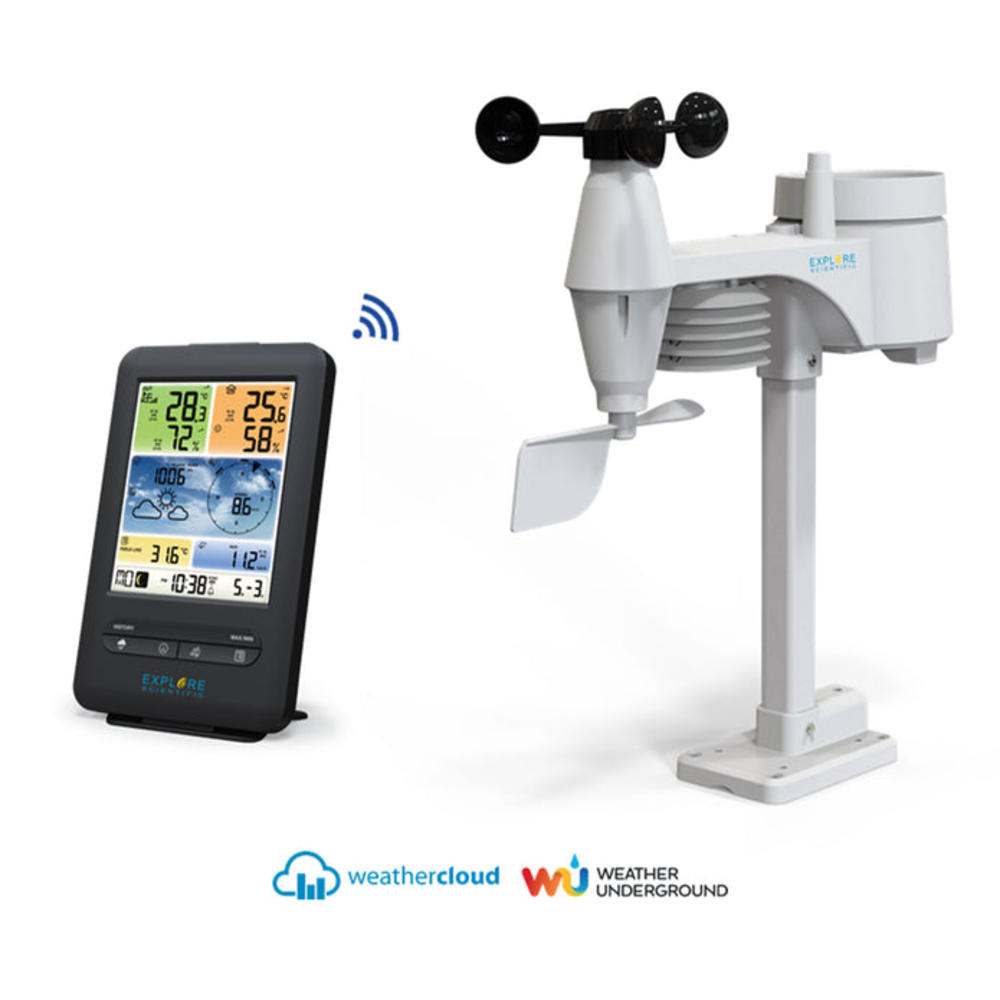 Discovery by Explore Scientific Explore Scientific 5-in-1 WiFi Professional Weather Station with Weather Underground - WSX1001
