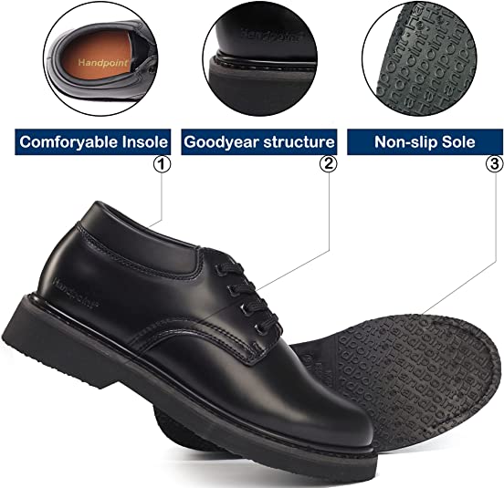Handmen 82102 Oxford Men's Slip Resistant Durability Breathable Work Shoe