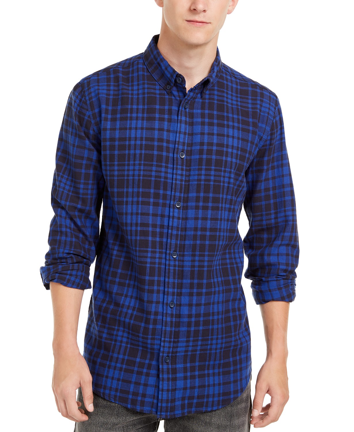 Levi's Men's Alban Plaid Flannel Shirt Blue Size 2 Extra Large