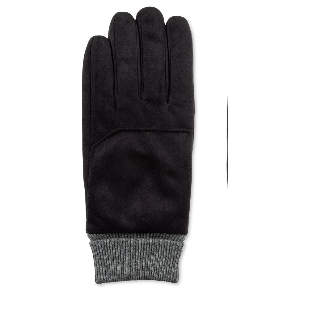 Isotoner Signature Isotoner Mens Microfiber SmartDri Winter Gloves Black XL