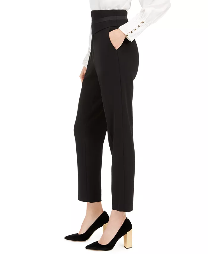 Calvin Klein Women's High-Waist Tuxedo Pants Black Size 6