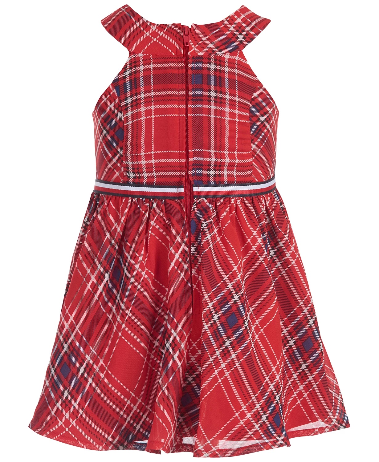 tramo Frotar Artículos de primera necesidad Tommy Hilfiger Baby Girls Plaid Chiffon Dress & Panty Bright Red Size 12M