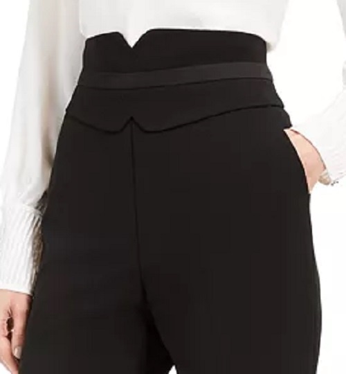 Calvin Klein Women's High-Waist Tuxedo Pants Black Size 12