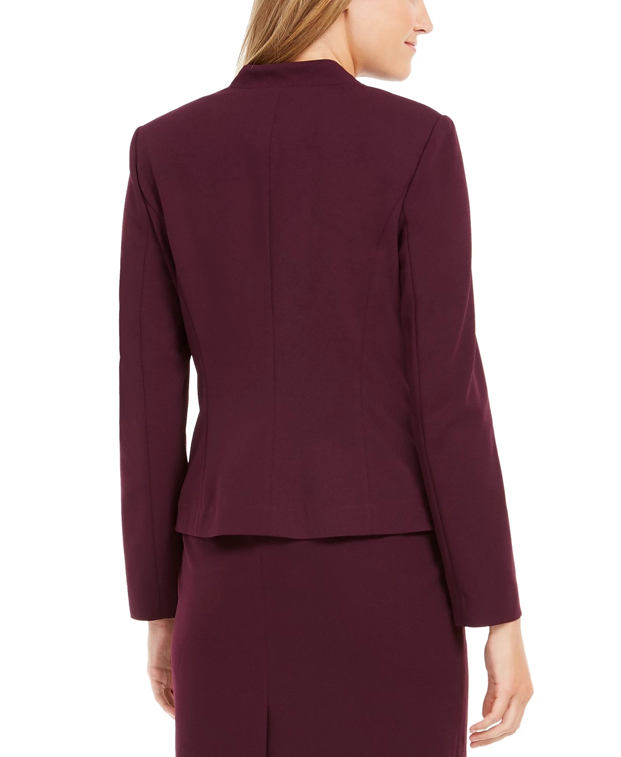 Calvin Klein Women's Collarless Open Front Jacket Purple Size 8