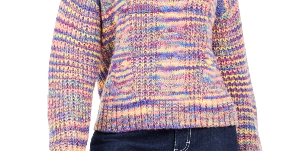 No Comment Juniors' Metallic Turtleneck Sweater Assorted Size Medium