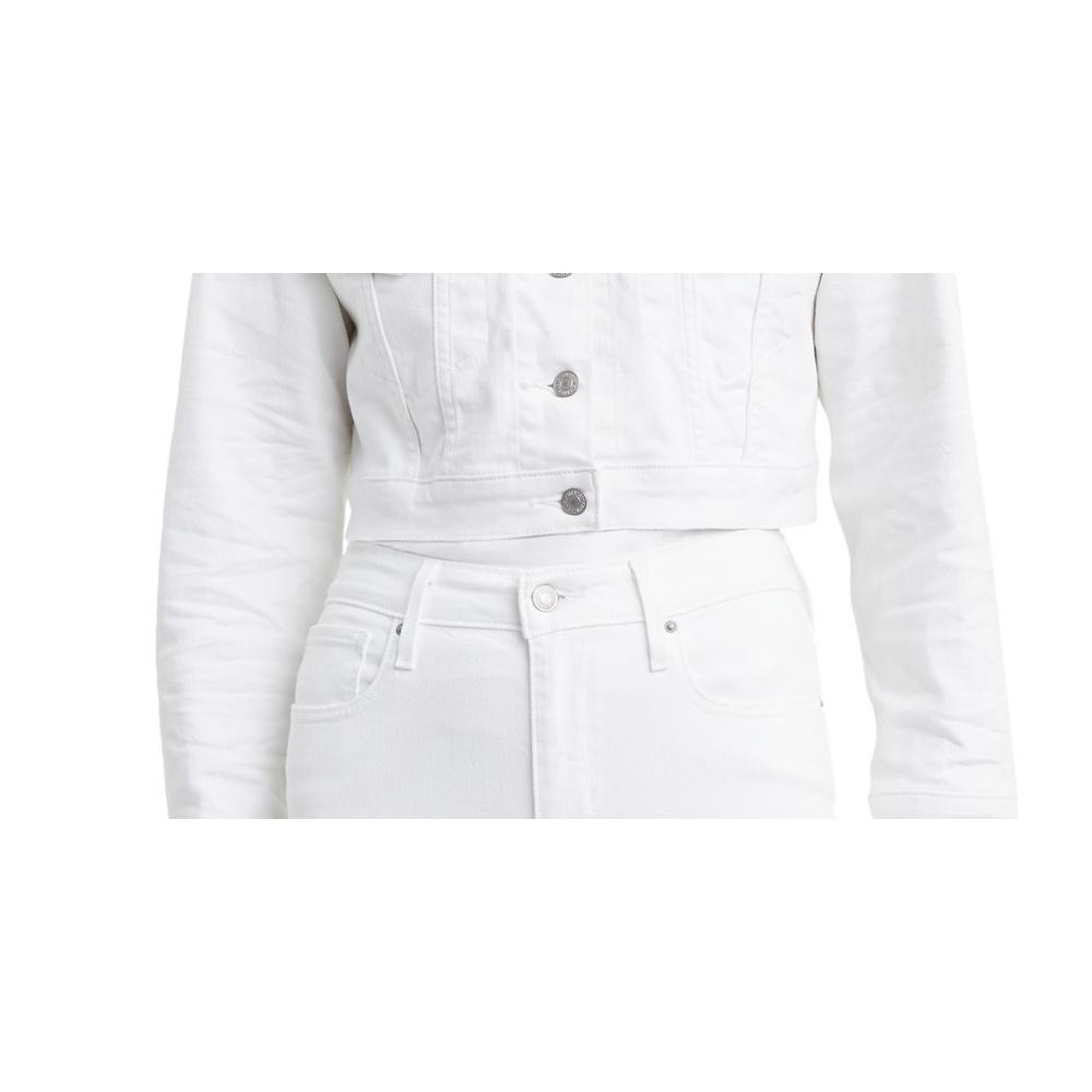 Levi's Women's Limited Cropped Denim Trucker Jacket White Size X-Small