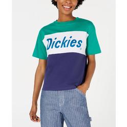 Dickies Women's Colorblocked Cotton Graphic Tomboy T-Shirt Green Size XS