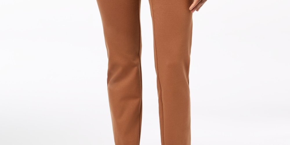 Charter Club Women's Cambridge Pull On Ponte Pants  Brown Size 4
