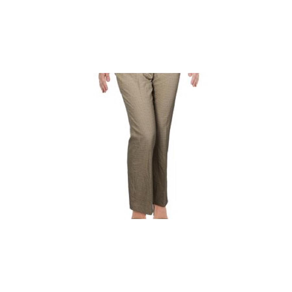 Anne Klein Women's Check Print Business Pant Suit Beige khaki Size 6