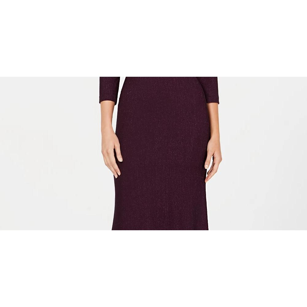 Calvin Klein Women's Split-Shoulder Gown Purple Size 4