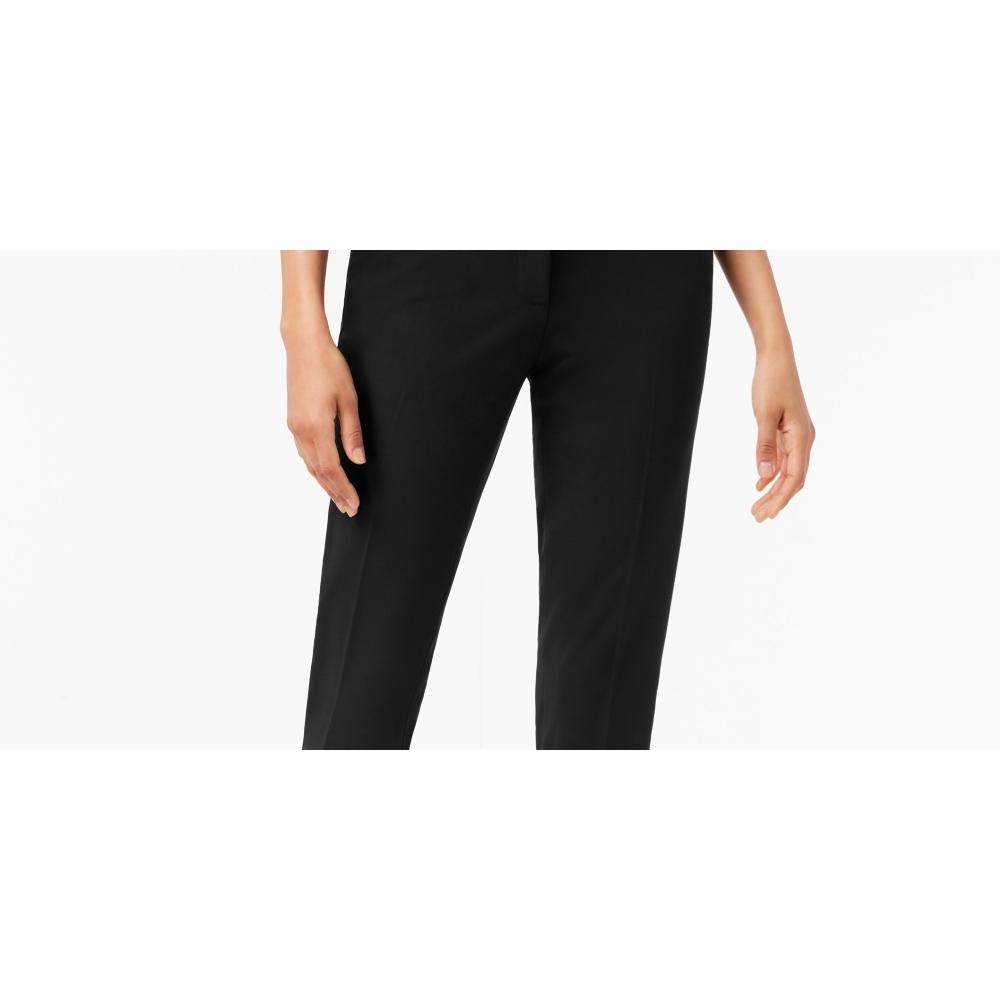 Tommy Hilfiger Women's Twill Slim Leg Ankle Dress Pants Black Size 0