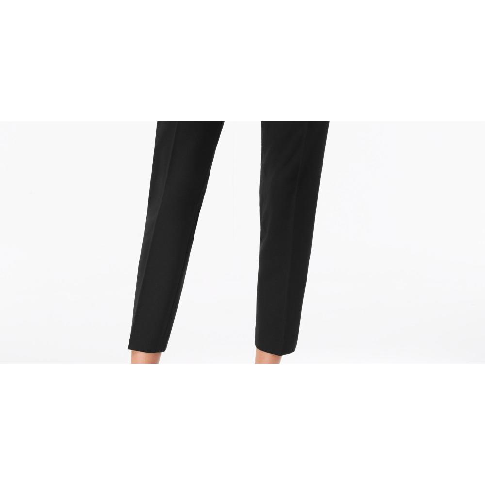 Tommy Hilfiger Women's Twill Slim Leg Ankle Dress Pants Black Size 0