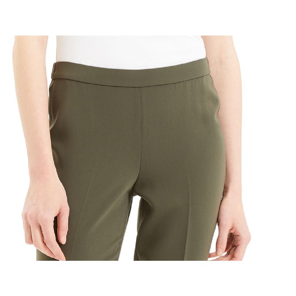 Theory Women's Basic Cropped Straight-Leg Pants Bright Green Size 6