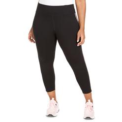 Calvin Klein Women's Plus Size Logo-Side Cropped Leggings Black Size 2X