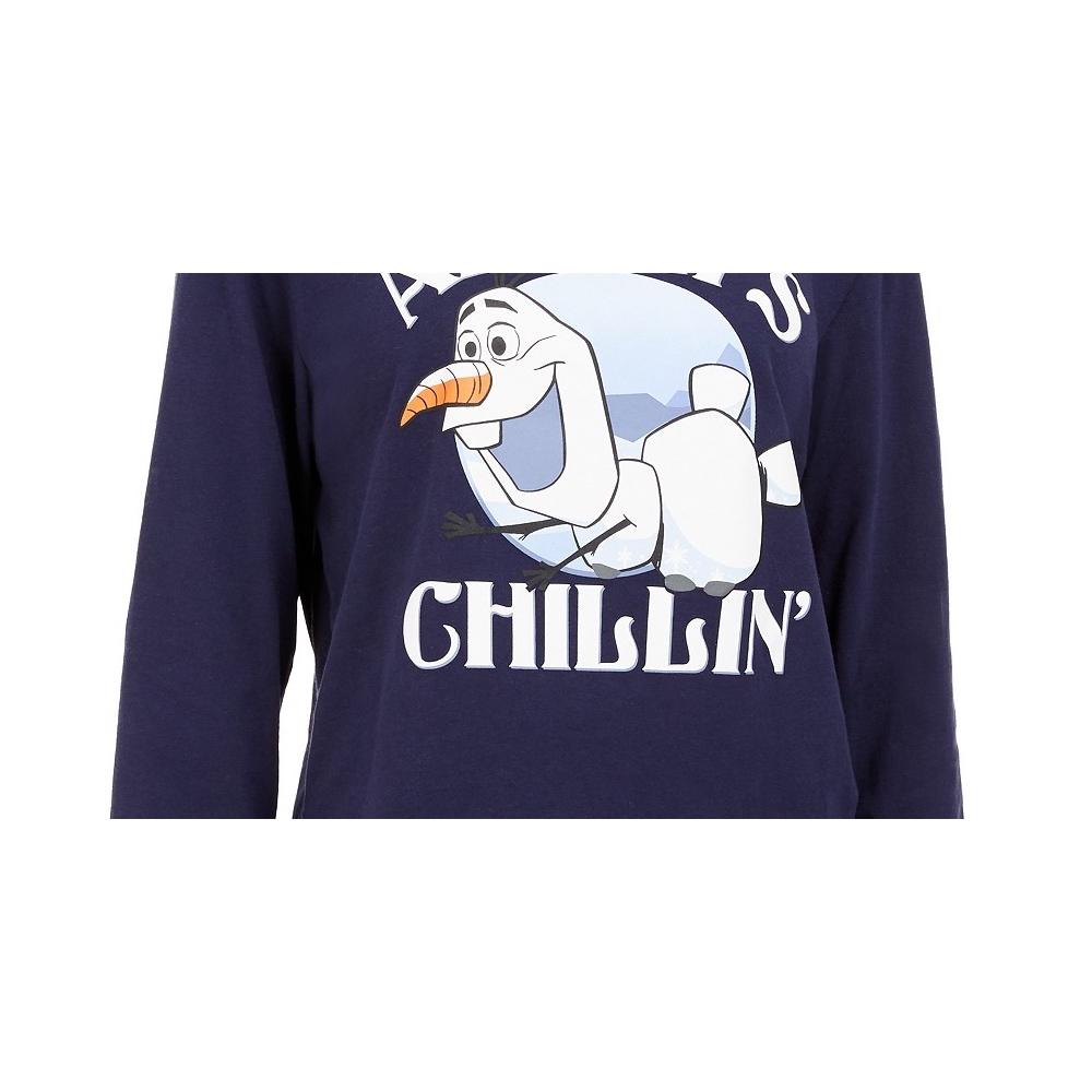 Disney Juniors' Women's Frozen Olaf Graphic T-Shirt Blue Size Small