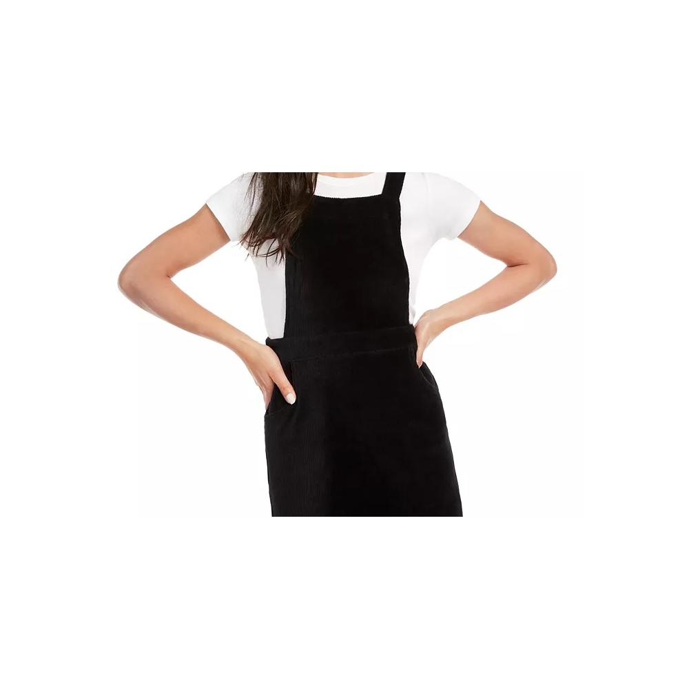 Rewash Juniors' Knit Corduroy Skirtall Dress Black Size XSmall