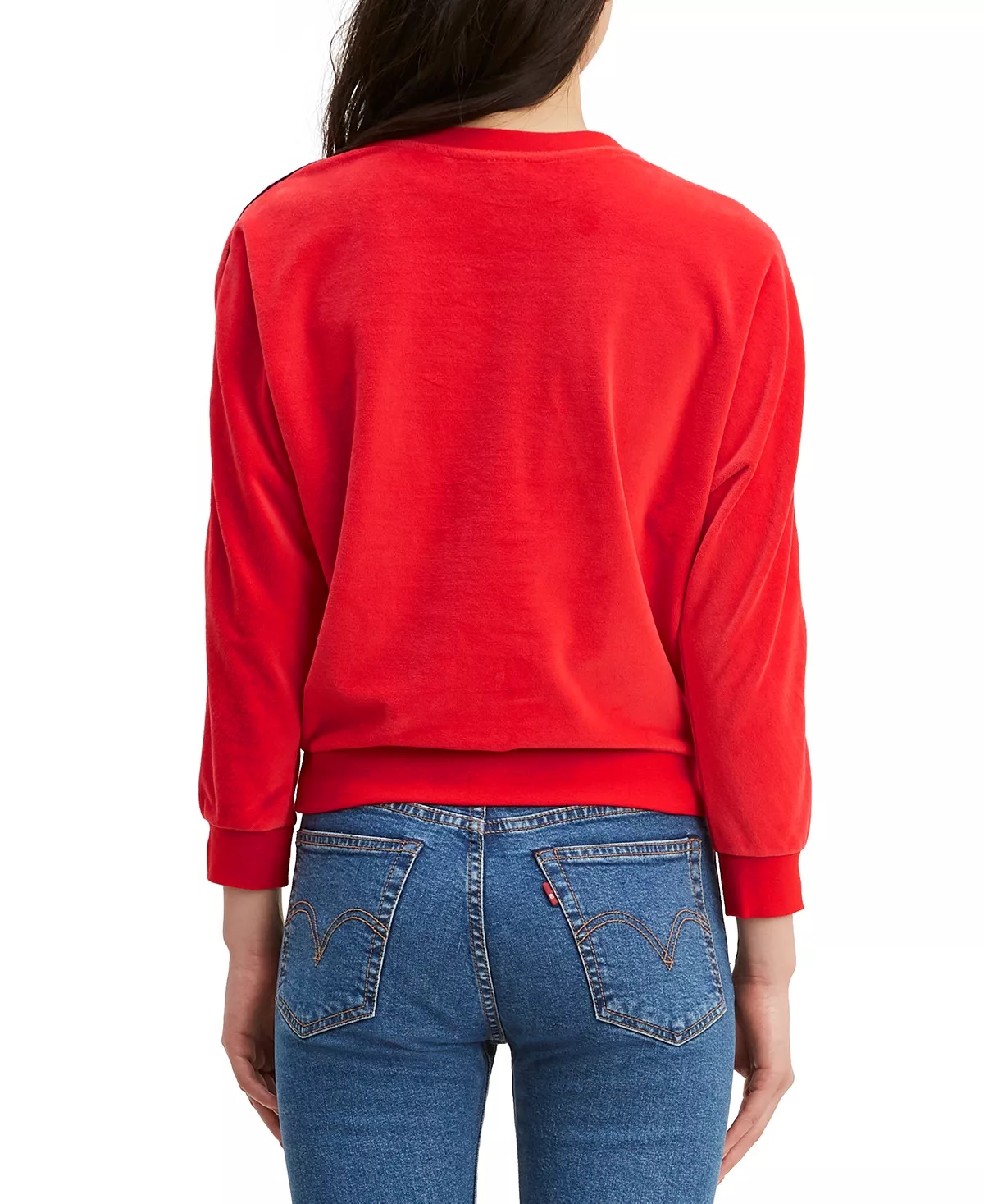 Levi's Women's Velour Dolman-Sleeve Top Red Size X-Small