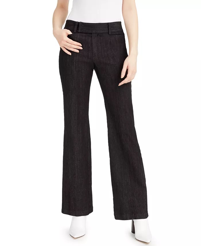 Nanette Lepore Women's Extend Tab Bootcut Jeans Black Size 12